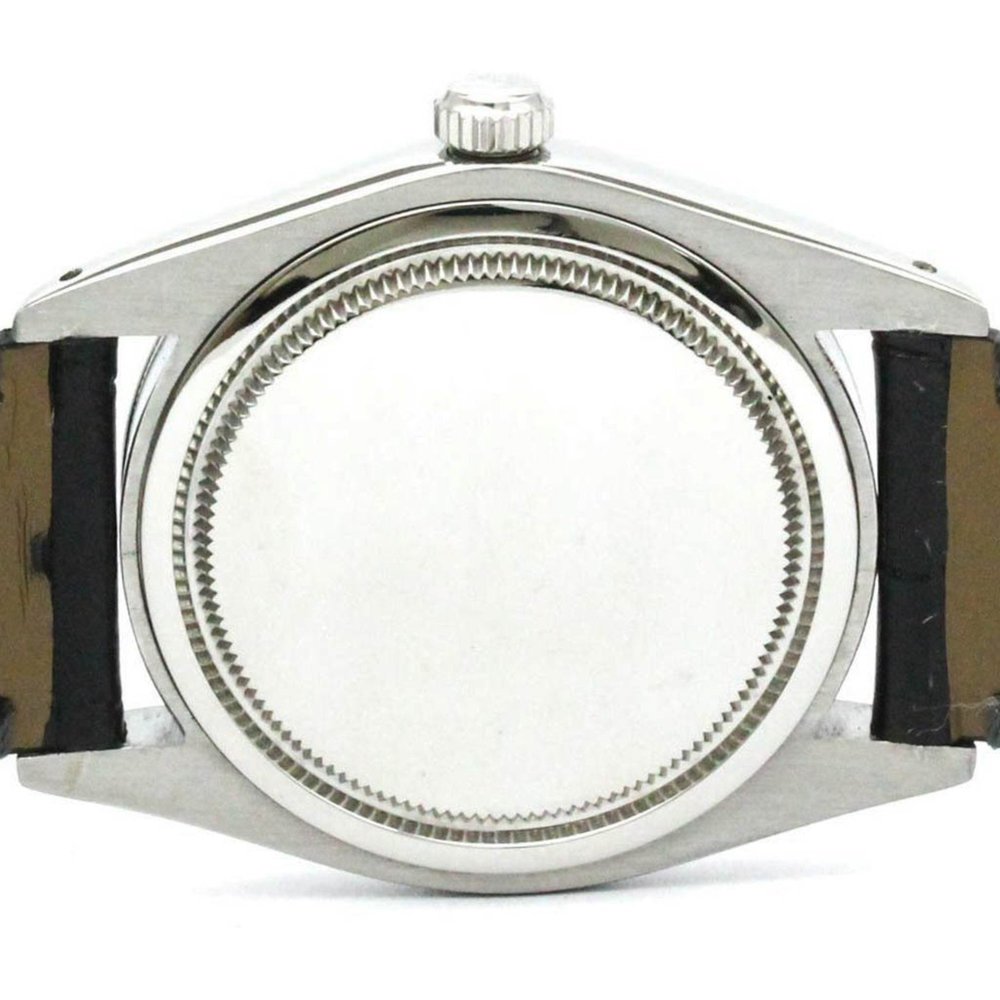 Rolex Oysterdate Black Dial Silver Case Watch - Picture 9 of 16